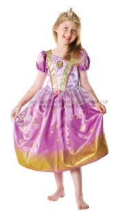 Disney Glitter Princess Girls Deluxe Fancy Dress Kids Child Costume Outfit 3 8 Y