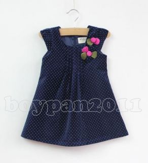 New Kids Toddlers Cotton Girls Red Blue Princess Mini Dress Shirt Top sz2 7Y