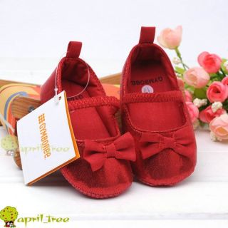 New Red Toddler Baby Girl Mary Janes Shoes Soft Sole Prewalker F66 3 12M
