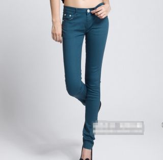 Womens Stretch Candy Pencil Pants Casual Slim Fit Skinny Jeans Trousers 24 Color