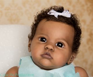 AA Ethnic Reborn Baby Girl "Sharlamae" Prototype by Bonnie Brown 23" of Cuteness