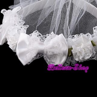 White Wedding Flower Girl Pageant Headdress Tiara 207V