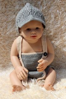 Cute Handmade Cotton Baby Crochet Knit Newsboy Beret Cap Hat Nappy Photo Prop