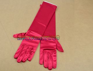 Wedding Long Satin Gloves Red Black White Evening Sexy Clubwear Party OPERANC89