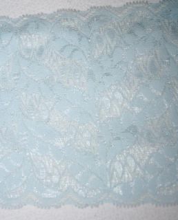 Pale Baby Light Blue Galloon Stretch Lingerie Floral Lace 5 75" Wide BTY