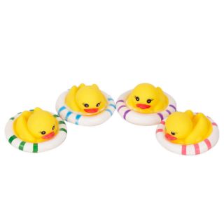 Swimming Duck with Swim Ring Yellow Rubber Toy Baby Bath Hot Sell