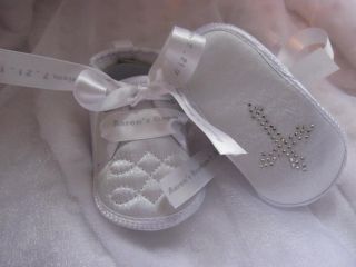 Baby Boys Christening Baptism Shoes Boots White or Cream Personalized Name Date