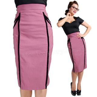 Steady Clothing Sweet Velvet Pencil Skirt Rockabilly Retro Mod Pin Up Madmen