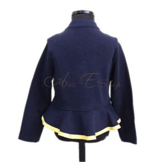 Kid Toddler Girls Blue Top Coat Trousers Golden Buttons 2pcs Set Outfit Sz 2 6 Y