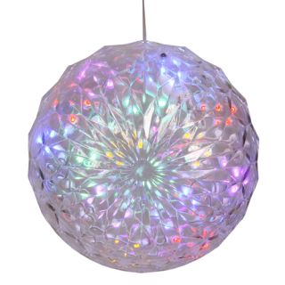 Multi LED Lighted Hanging Crystal Sphere Ball Outdoor Christmas Decoration 6"