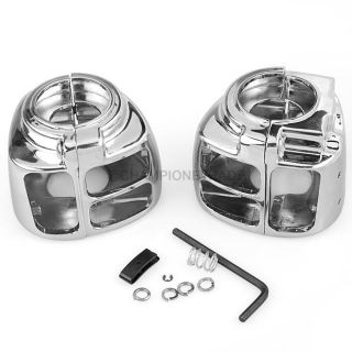 Chrome Silver Switch Housings Cover for Harley Davidson Softail Sportsters 96 06