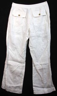 Liz Claiborne Sloane Sz 10P Petite Womens Ivory Pants Slacks Trousers 6E87