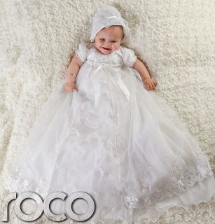 Baby Girls White Dress Traditional Baptism Gown Christening Dresses 0 12M