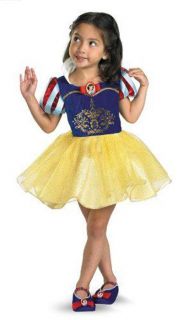 Snow White Yellow Blue Girls Toddler Dress Fairy Tale Sz 3T 4T Solid Rubie'S