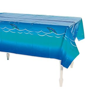 Blue Shark Table Cover Party Decoration Tablecover Ocean Sea 54 x 108