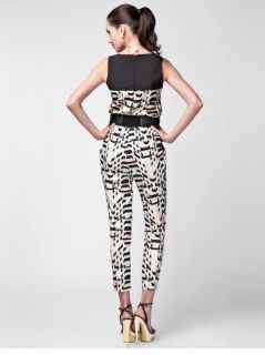 New Womens European Fashion Geometry Print Sleeveless Jumpsuits Rompers B1414HG