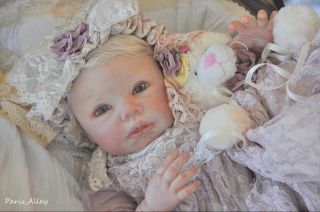 Lilac Rose French Lace Hat Teddy Bear 4 Reborn Baby Doll