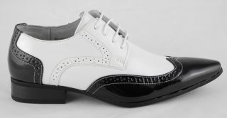Mens Patent Leather Lined Pointed Toe Brogues Shoes White Black Red Size 6 12