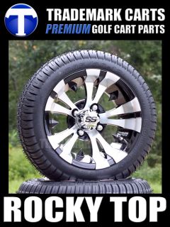 12x7 Vampire Wheels and Low Profile Golf Cart Tires Combo