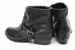 Womens Black Leather Ankle Boots 6.5