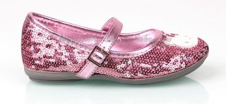 Toddler Girls Pink Mary Jane Sequined Flat Shoes US Kids Size 5 6 7 8 9 10