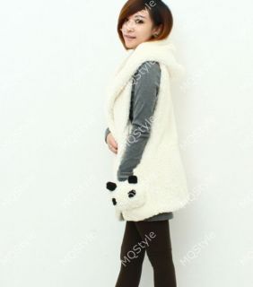 Womens European Fashion Fleece Sleeveless Lapel Zip Warm Vest Coat Jacket B3285
