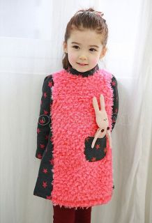 New Kids Toddlers Girls Princess Long Sleeve Cotton Rabbit Tutu Dress Ages 2 7Y