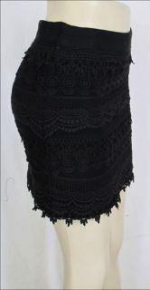 Sexy Black Lace Mini Party Prom Club Skirt Forever 21 Label Cut