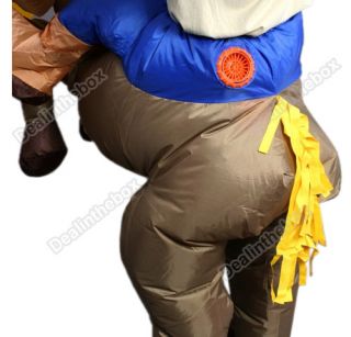 Inflatable Western Cowboy Horse Rider Suit Halloween Costume Cosplay Fancy Dress