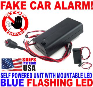 Bright Blue Flashing LED Light Fake Dummy Car Alarm New Fast Free USA Shipping