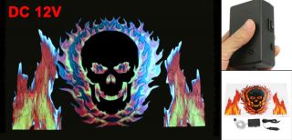 Car Flame Skull Print Sound Music Activated Equalizer Multicolor Flash Light