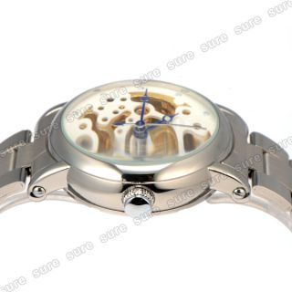 Stainless Steel Automatic Skeleton Watch