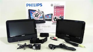Philips 9" Dual Screen Portable Car DVD Player Widescreen Dolby Digital 2IZ4 4