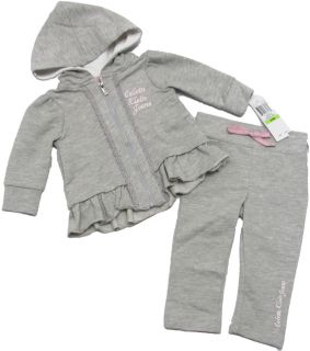Calvin Klein Jeans Baby Girls 3 6 mos Gray Hoodie Pants Set $44 50