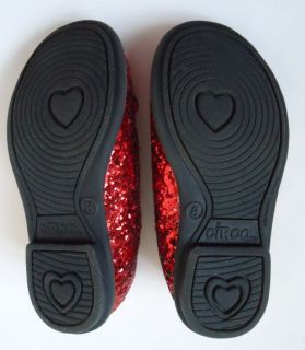 Circo Toddler Girls Red Glitter Ballet Flats Ruby Red Slippers Shoes Size 8