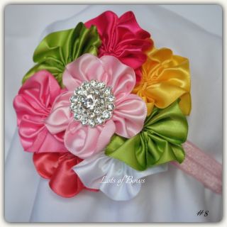 Lots of Bows Vintage Satin Rose Flower Baby Girl Ladies Hair Headband U Choose