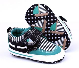 Toddler Baby Boy Strip Boat Shoes Crib Sneaker Size 0 6 6 12 12 18 Months