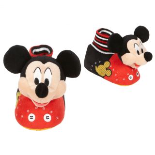 Disney Mickey Mouse Plush Head Socktop Slippers Toddler Small 5 6