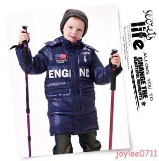 Boys Winter Warm Hooded Coat Cotton Padded Jacket Clothes Kids Outwear 3T 8T