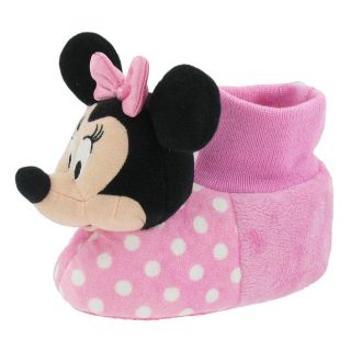 Disney Minnie Mouse Plush Head Socktop Slippers Toddler Medium 7 8 Pink