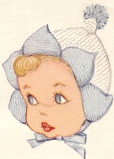 Vintage Knitting Pattern Baby Bonnet Hat Sacque Booties
