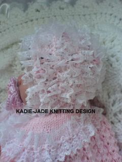 Knitting Pattern 4 Premature Baby Reborn Doll 15 17 in 4 Piece Matinee Set