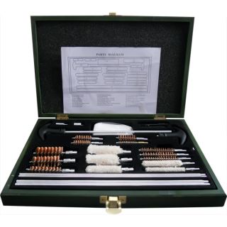Brand New 24pcs Gun Clean Kit Brush Set for Rifle Pistol with Red Wooden Case