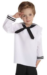 Child Kids White Sailor Shirt Costume 1940s Navy Skipper Captain Boys Uniform