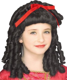 Black Blonde Storybook Princess Girl Wig Enchanted Snow White Child Costume Wig