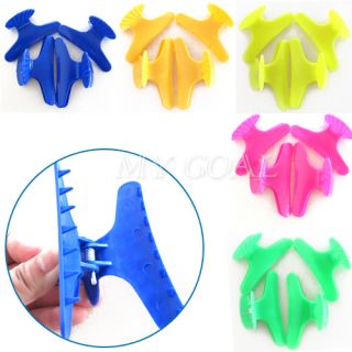 12Pcs Butterfly Colorful Hairdressing Section Clamps Salon Hair Claw Clip Tool