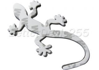 Auto Car Decor 3D Gecko Shape Chrome Badge Emblem Car Sticker Decal Silver New