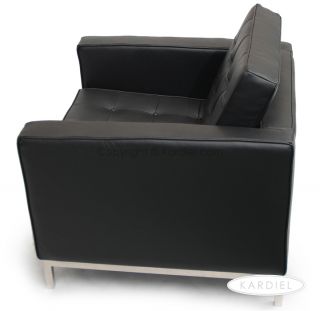 Modern Florence Knoll Arm Chair Black Standard Leather INSTOCK Now