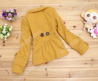 4 Colors Women Korean Fashion Temperament Woolen Turtleneck Coat Outwear Jacket