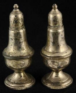 Vintage Empire Sterling Weighted Salt Pepper Shakers 260g 4 5"